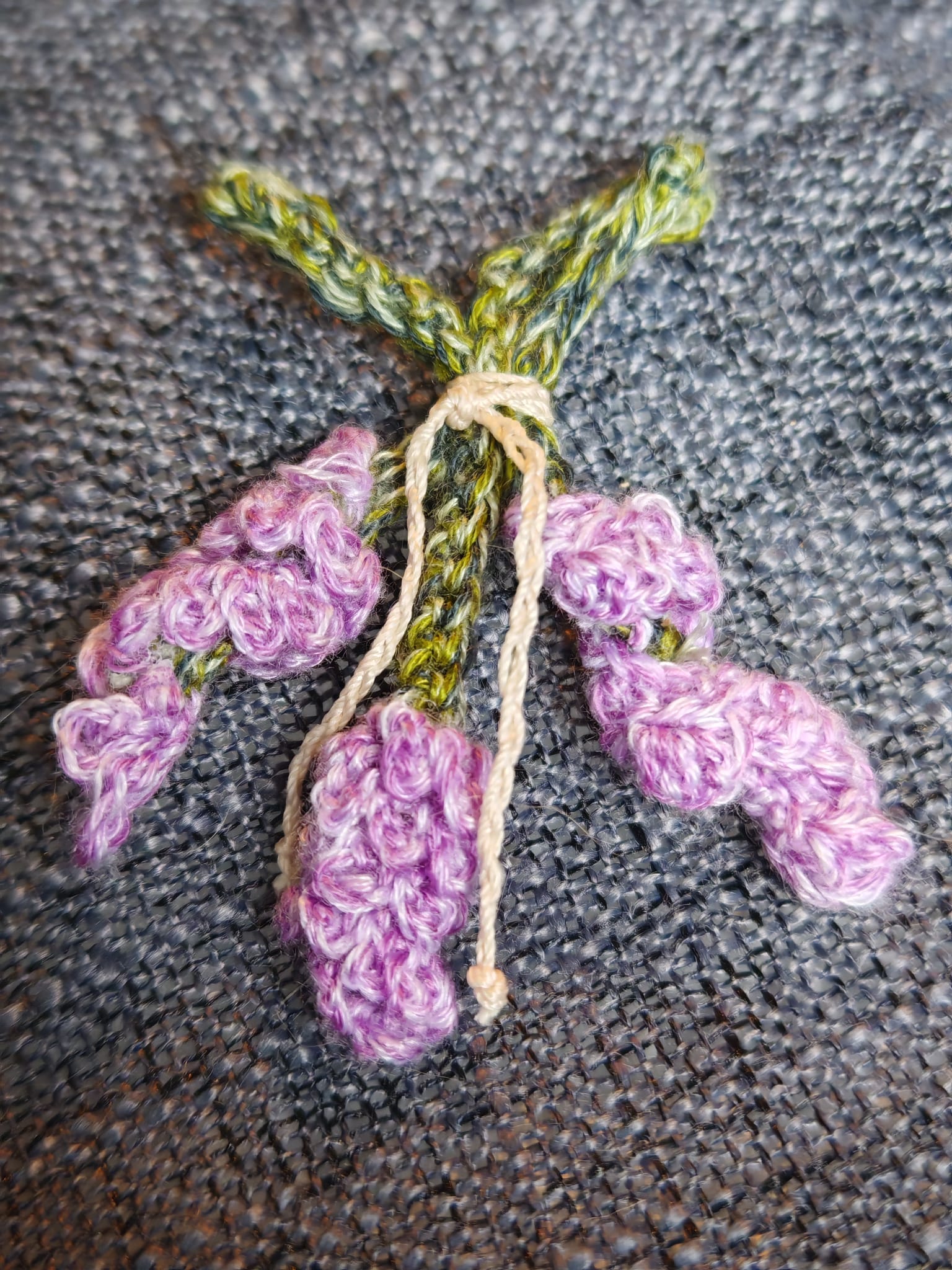 Practical Magic Luck Necklace — Micro Crochet Lavender, Pink Salt Vial &amp; Hand-Sculpted Rosemary Pendant