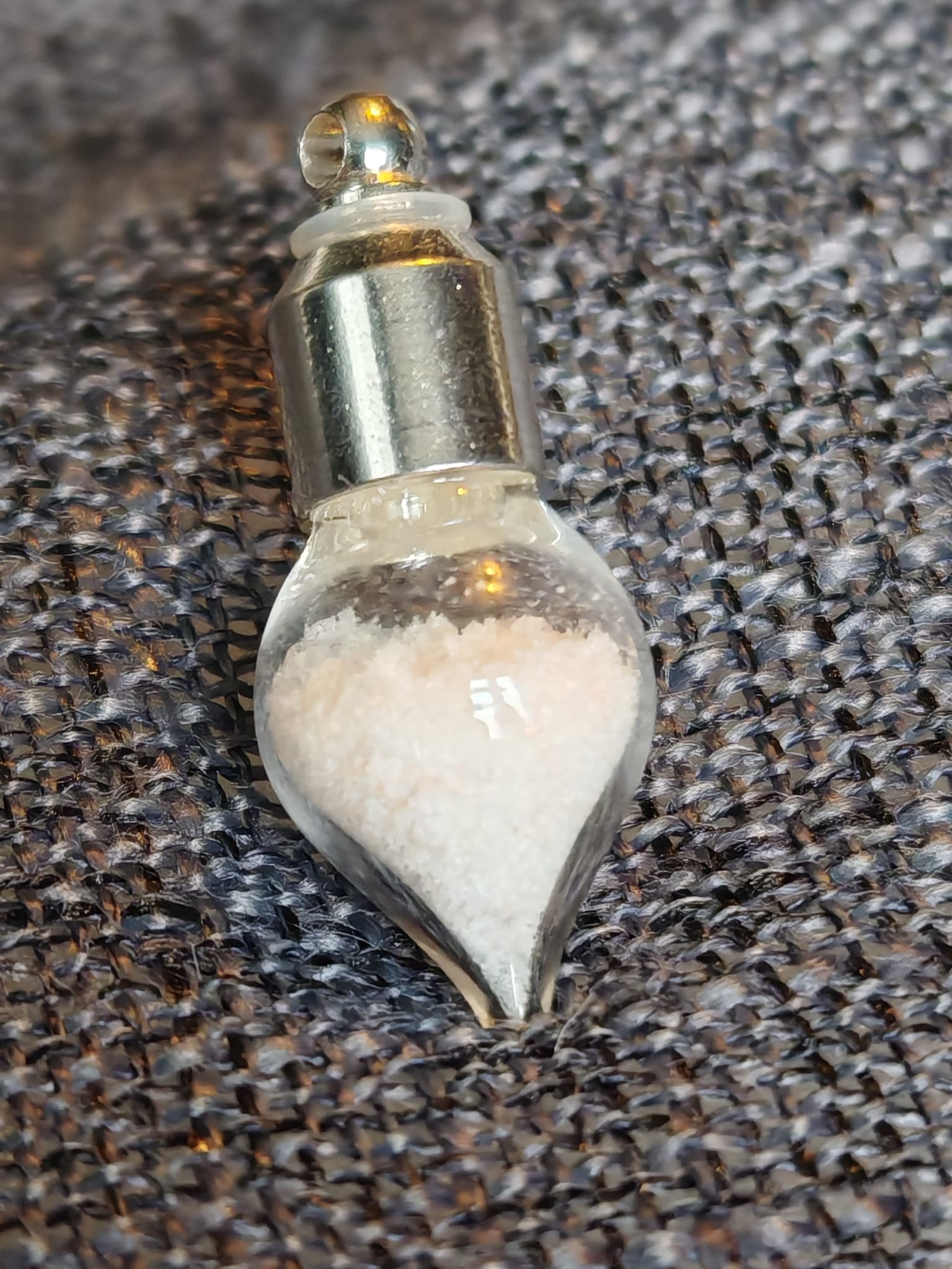 Practical Magic Luck Necklace — Micro Crochet Lavender, Pink Salt Vial &amp; Hand-Sculpted Rosemary Pendant